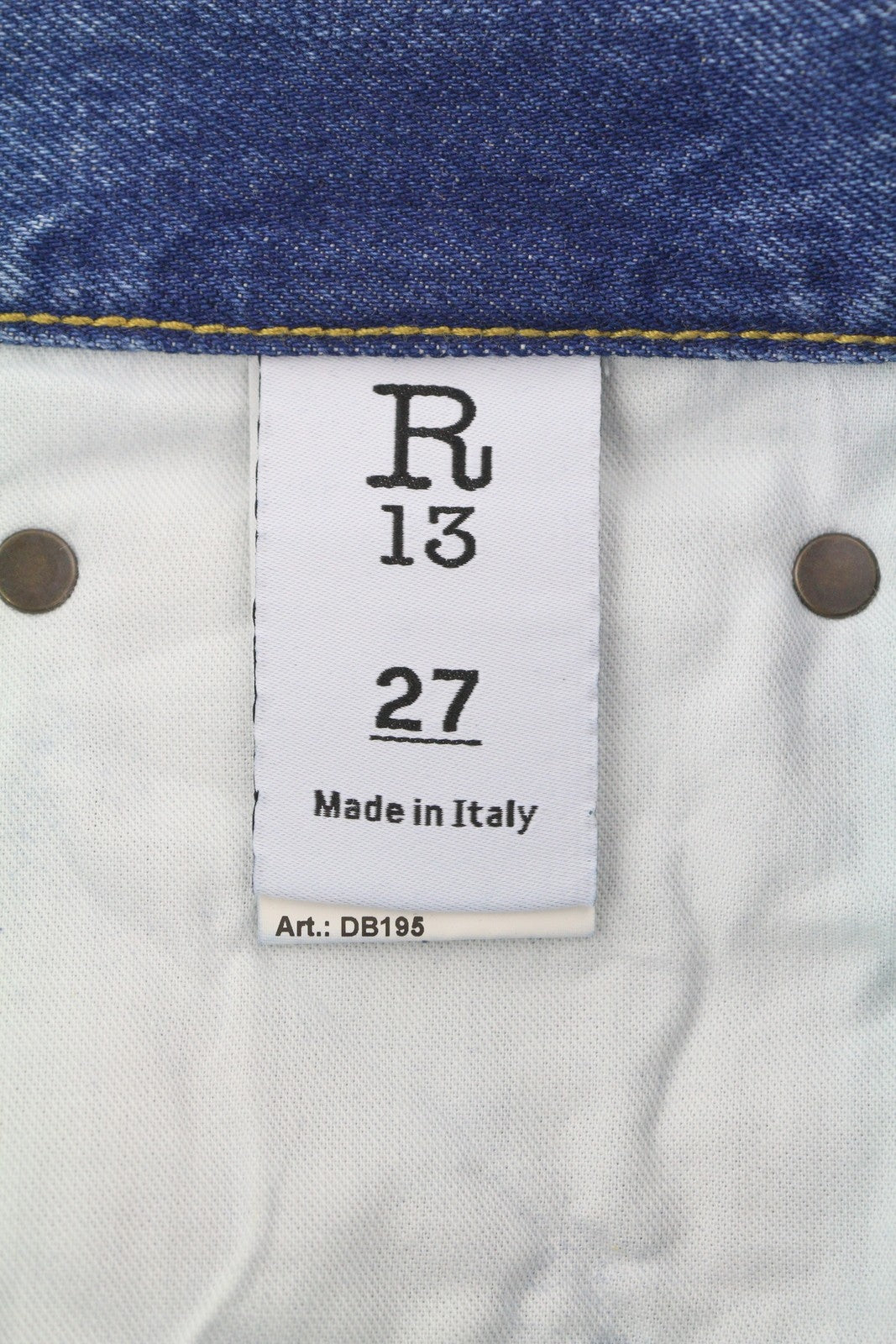 R13 Cuffed X-BF Women Jeans 27 Jasper Straight Fit Whiskers Faded Blue PF25