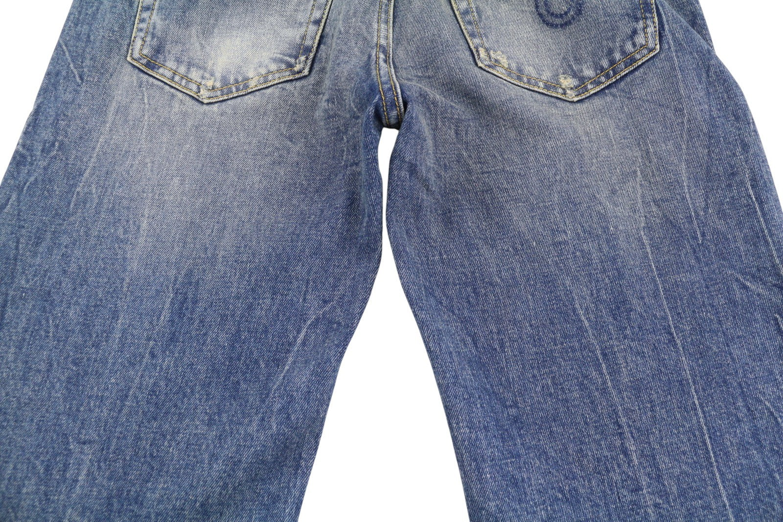 R13 Boy Flare Women Jeans 25 Kelly Stretch Low Rise Whiskers Faded Blue PF25