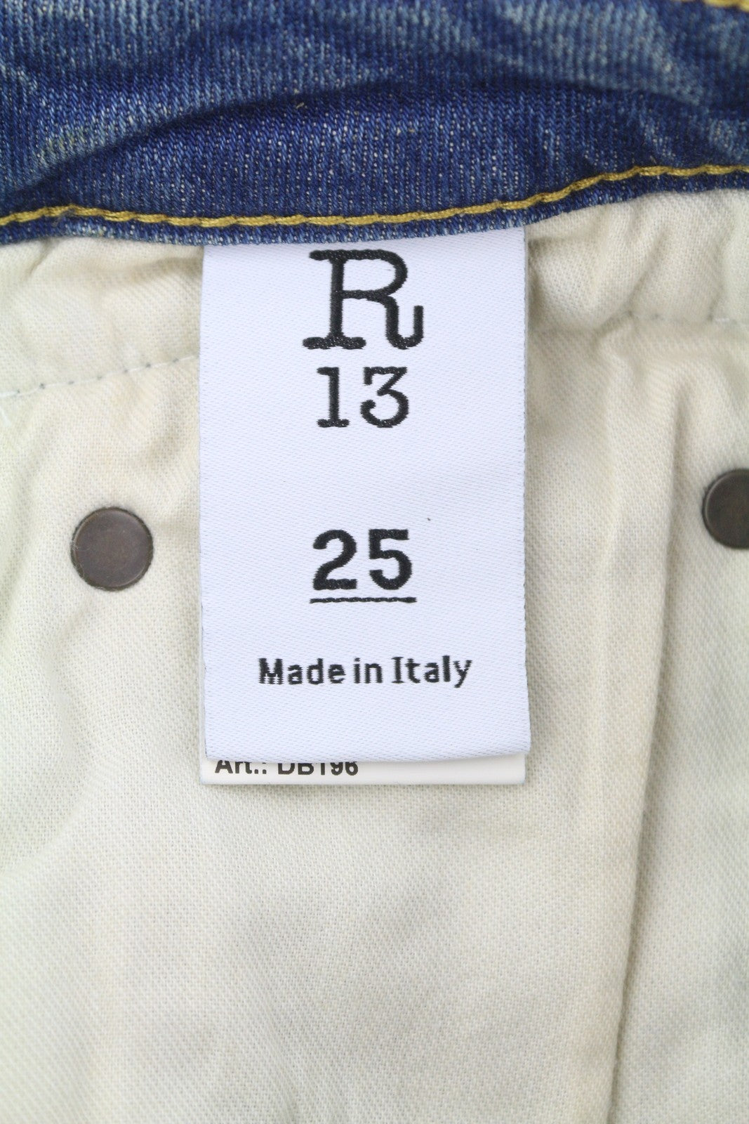 R13 Boy Flare Women Jeans 25 Kelly Stretch Low Rise Whiskers Faded Blue PF25