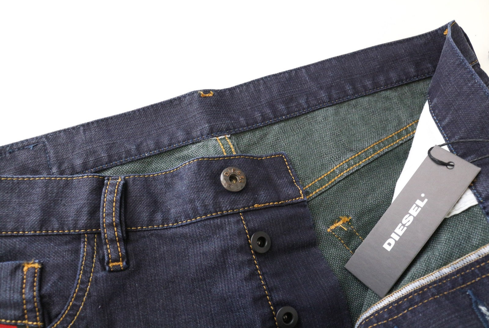 DIESEL Mharky 0078S Men's Jeans W34 Slim Fit Dark Blue 5-Pocket Cotton Casual