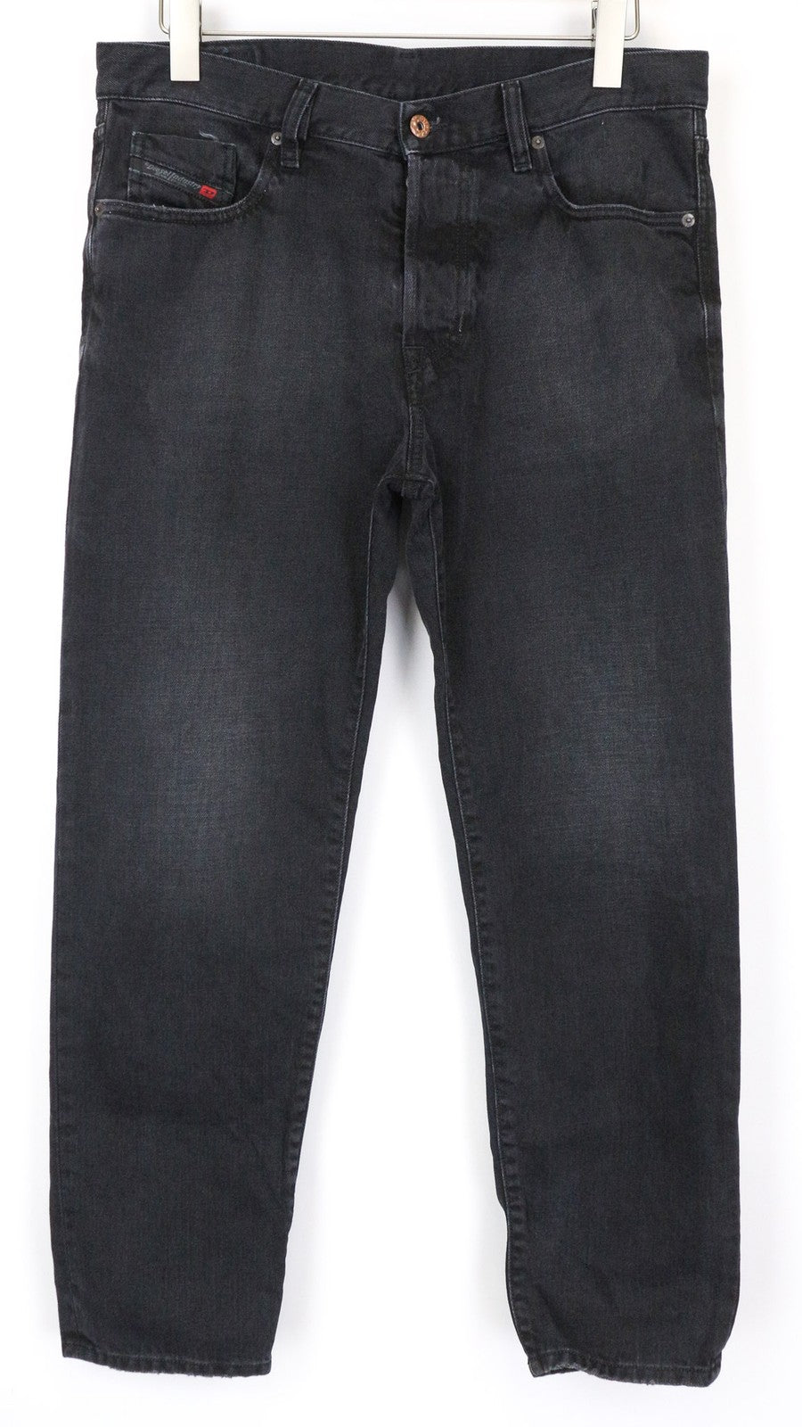 DIESEL Mharky 083AK Men's Jeans W34 Slim Black Washed 5-Pocket Cotton Casual