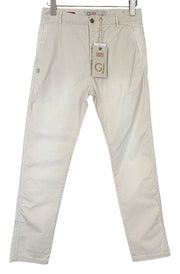 GAUDI JEANS Men's Trousers W28 Beige Cotton Blend Washed Button-Fly Style