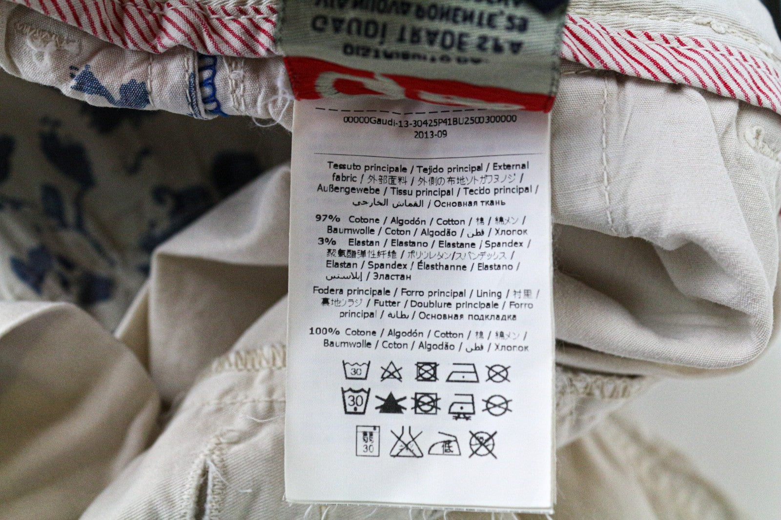 GAUDI JEANS Men's Trousers W28 Beige Cotton Blend Washed Button-Fly Style