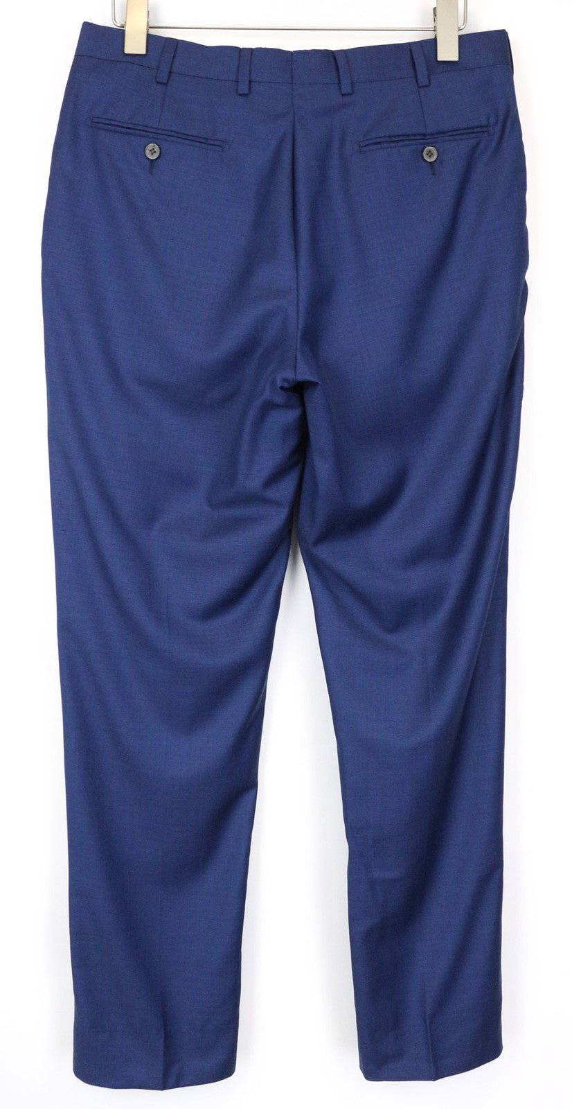 SUITSUPPLY Brescia Men's Trousers UK40L Pleated Blue Wool Classic Lined Pants