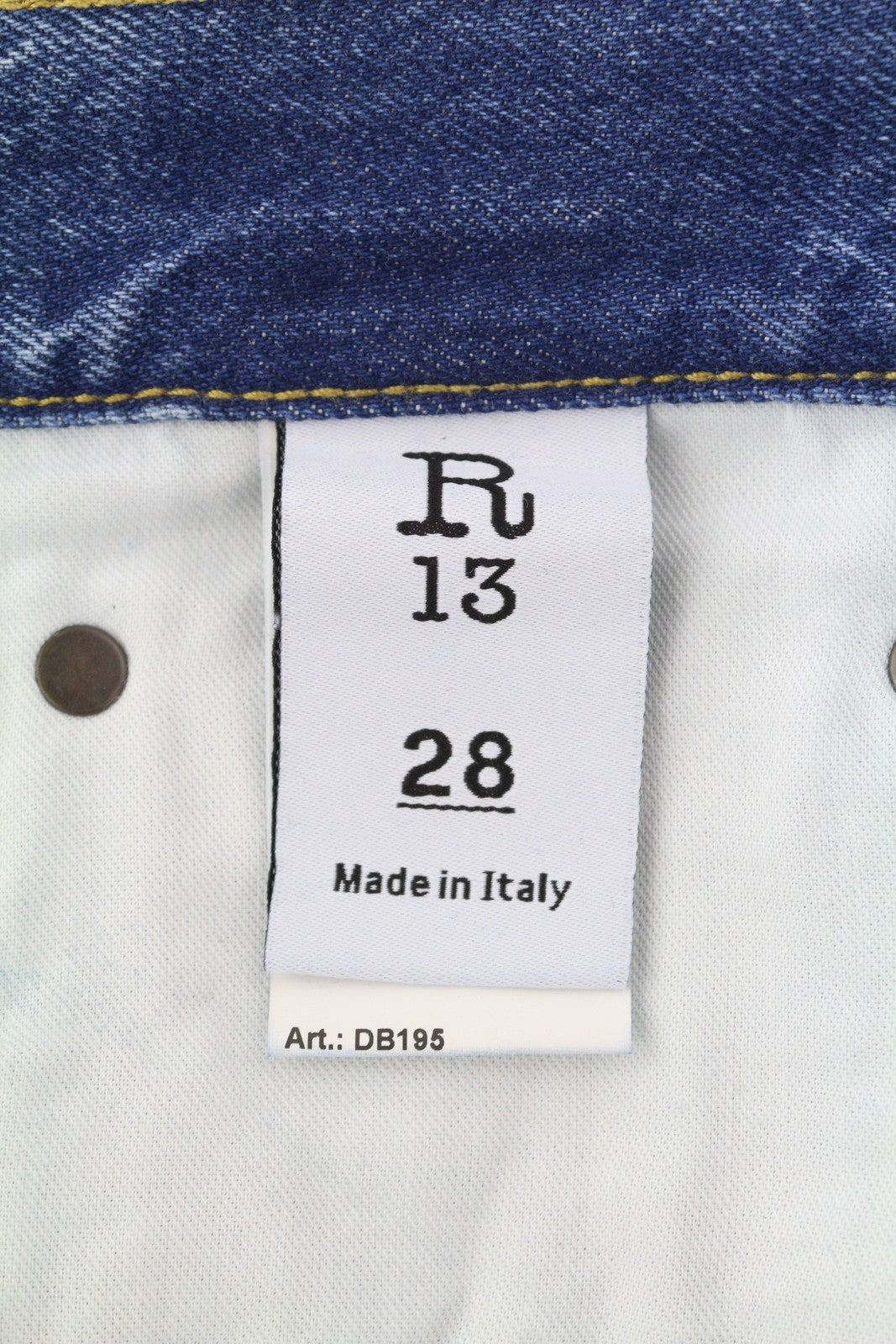 R13 Cuffed X-BF Women Jeans 28 Jasper Straight Fit Faded Blue Zip Fly Denim PF25