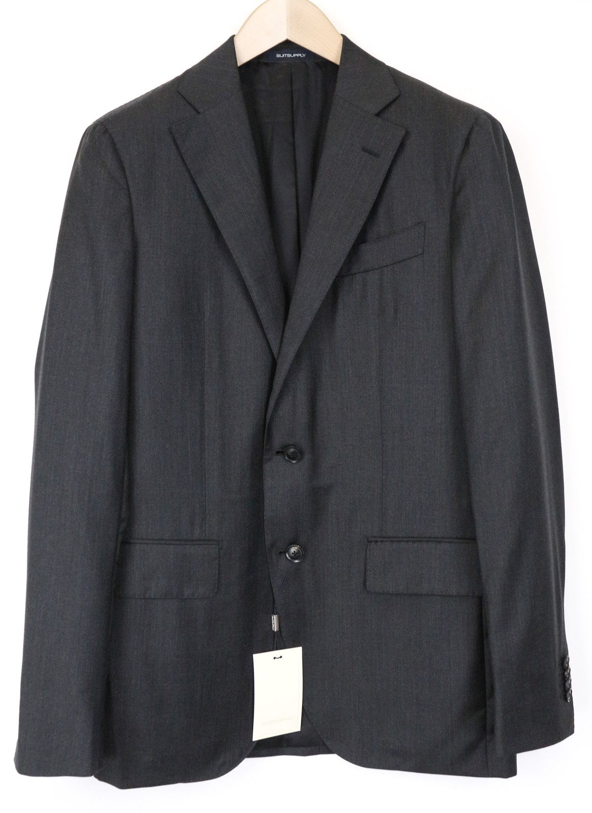 SUITSUPPLY Men's Blazer UK34 Dark Grey Pure Wool Single Breasted Classic