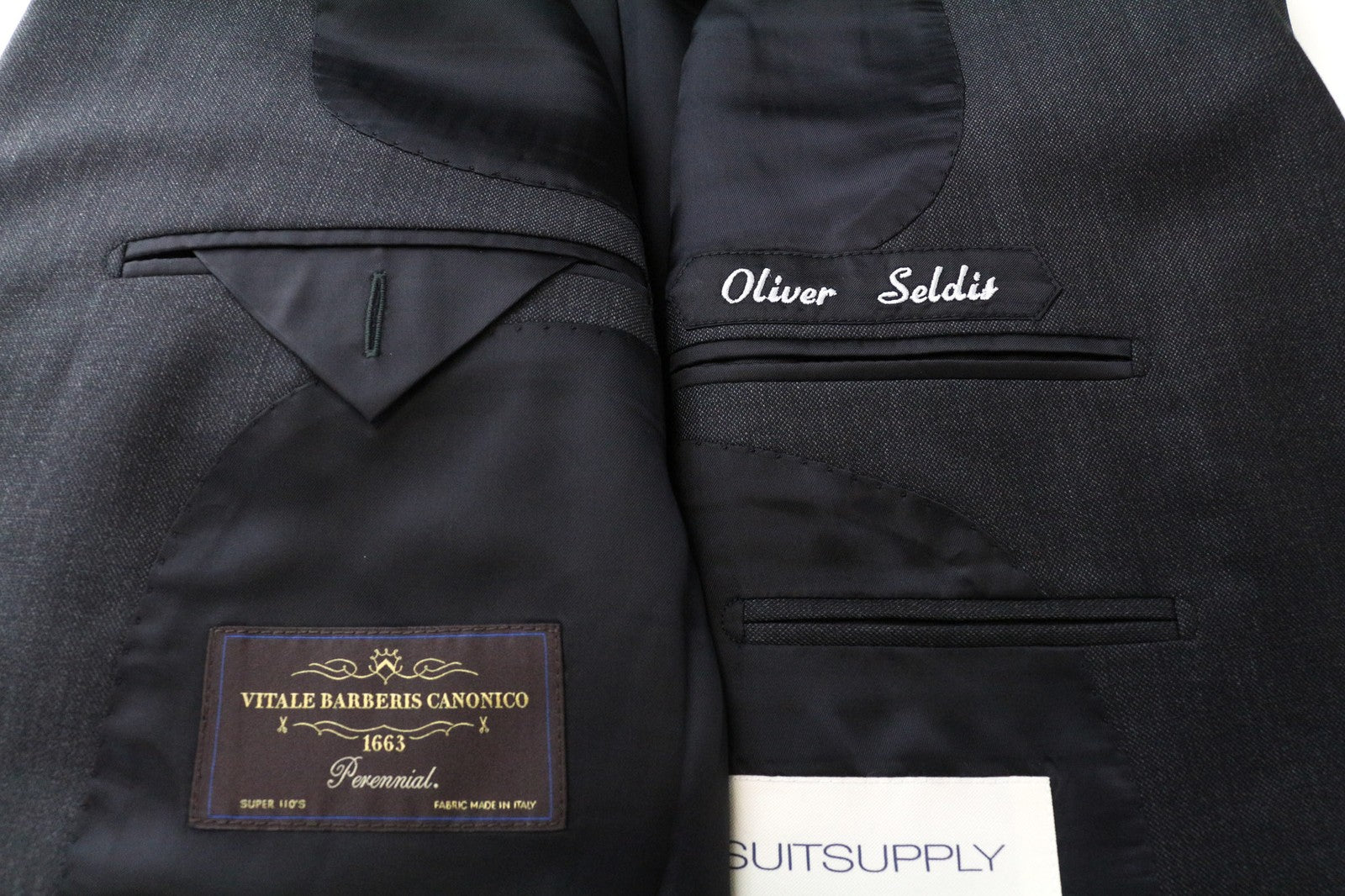 SUITSUPPLY Men's Blazer UK34 Dark Grey Pure Wool Single Breasted Classic