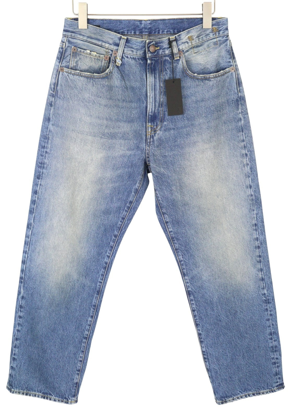 R13 Cuffed X-BF Women Jeans 27 Jasper Straight Fit Faded Blue Zip Fly Denim PF25