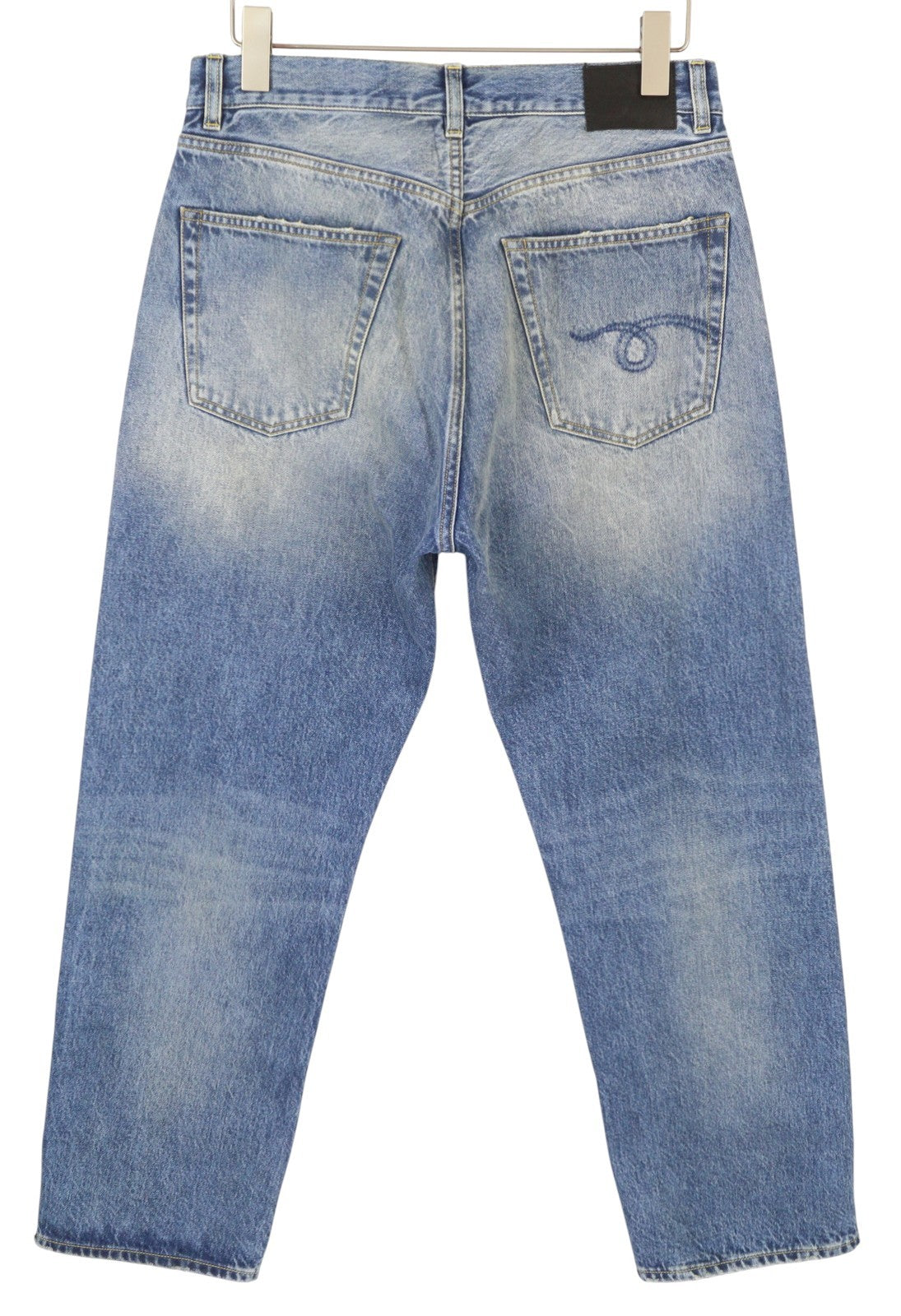 R13 Cuffed X-BF Women Jeans 27 Jasper Straight Fit Faded Blue Zip Fly Denim PF25