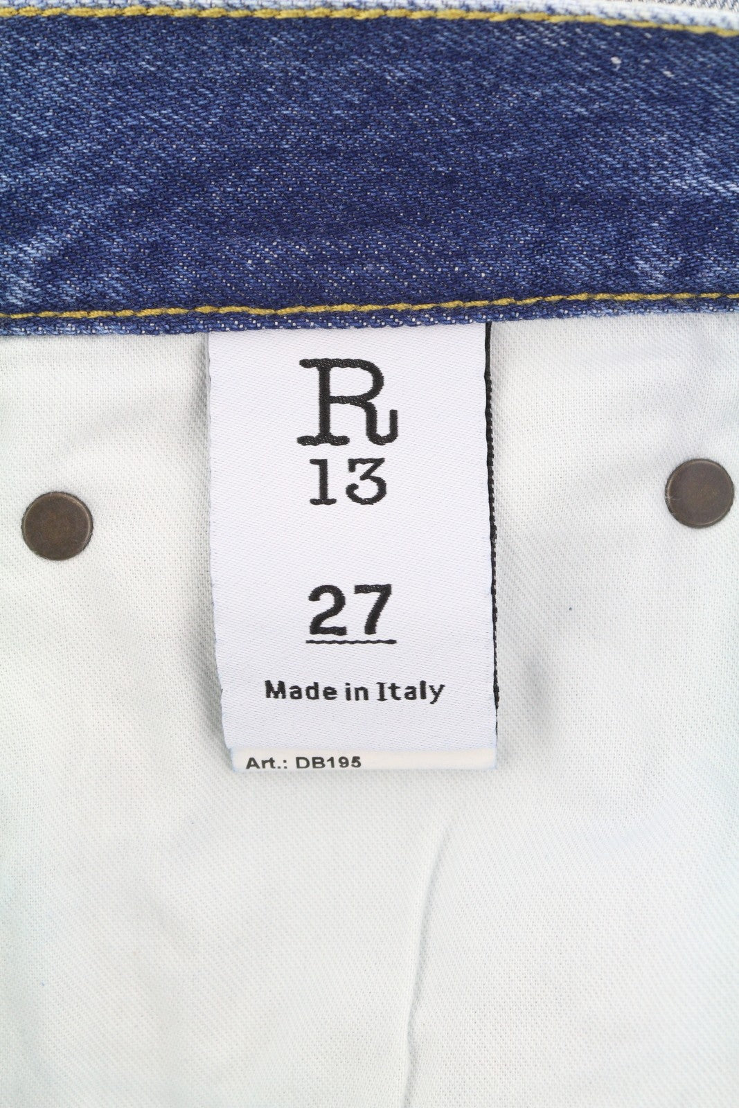 R13 Cuffed X-BF Women Jeans 27 Jasper Straight Fit Faded Blue Zip Fly Denim PF25