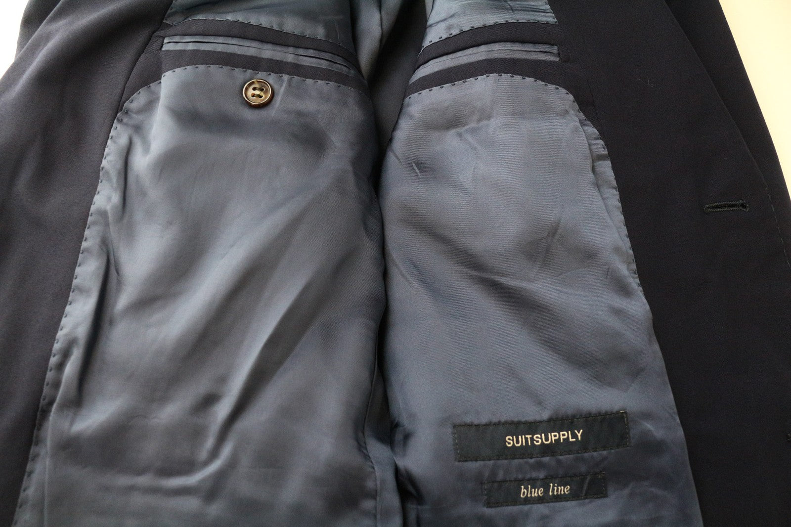 SUITSUPPLY Napoli Blue Line Men's Blazer UK38R Navy Pure Wool Single Breasted