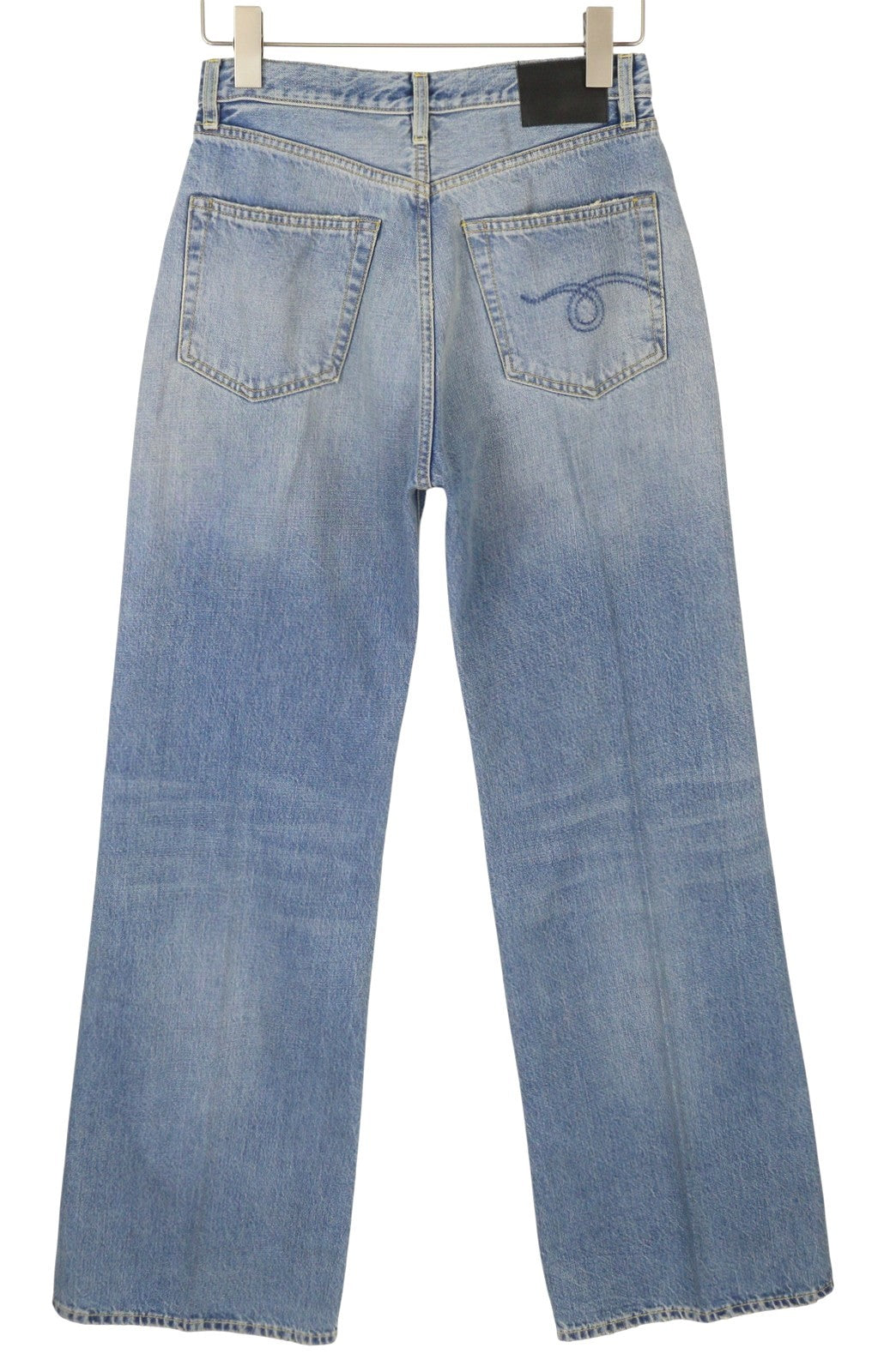 R13 Charlotte Women Jeans 28 Merrin Blue High Rise Flare Leg Faded PF25 RRP795
