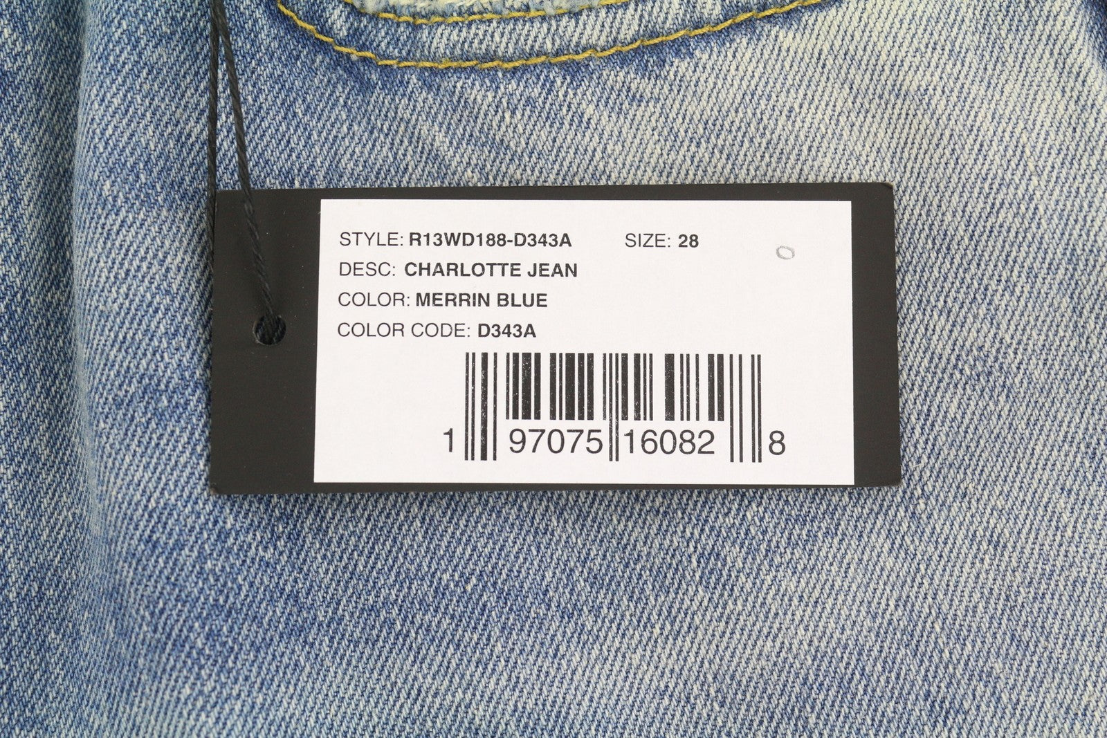 R13 Charlotte Women Jeans 28 Merrin Blue High Rise Flare Leg Faded PF25 RRP795