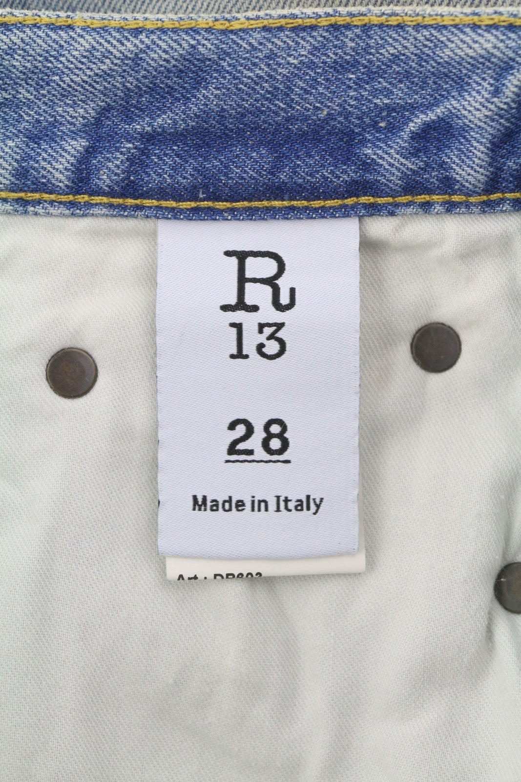 R13 Charlotte Women Jeans 28 Merrin Blue High Rise Flare Leg Faded PF25 RRP795