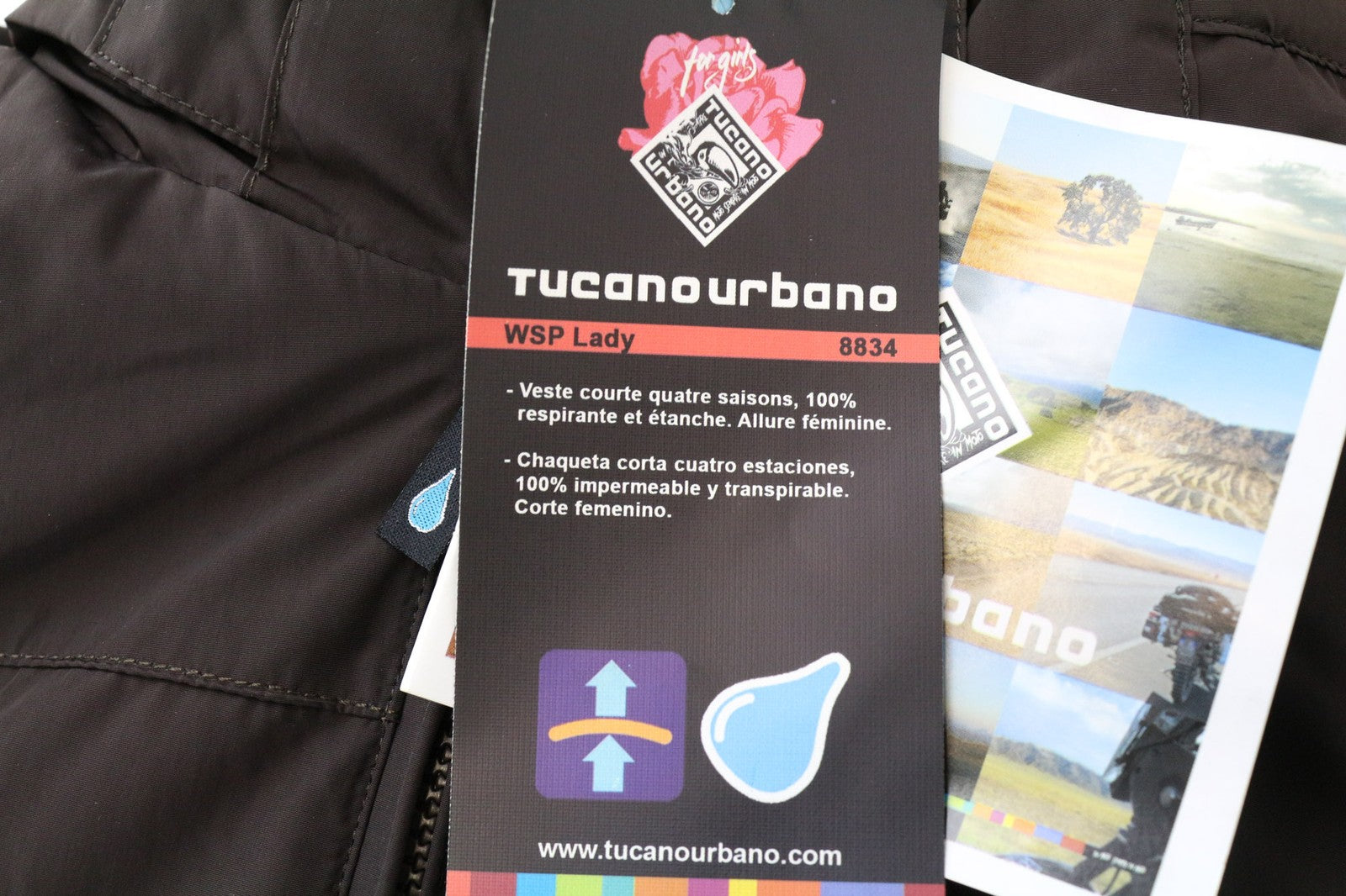 TUCANO URBANO WSP Lady Women's Jacket IT44 Brown Zip Hooded Waterproof Moto