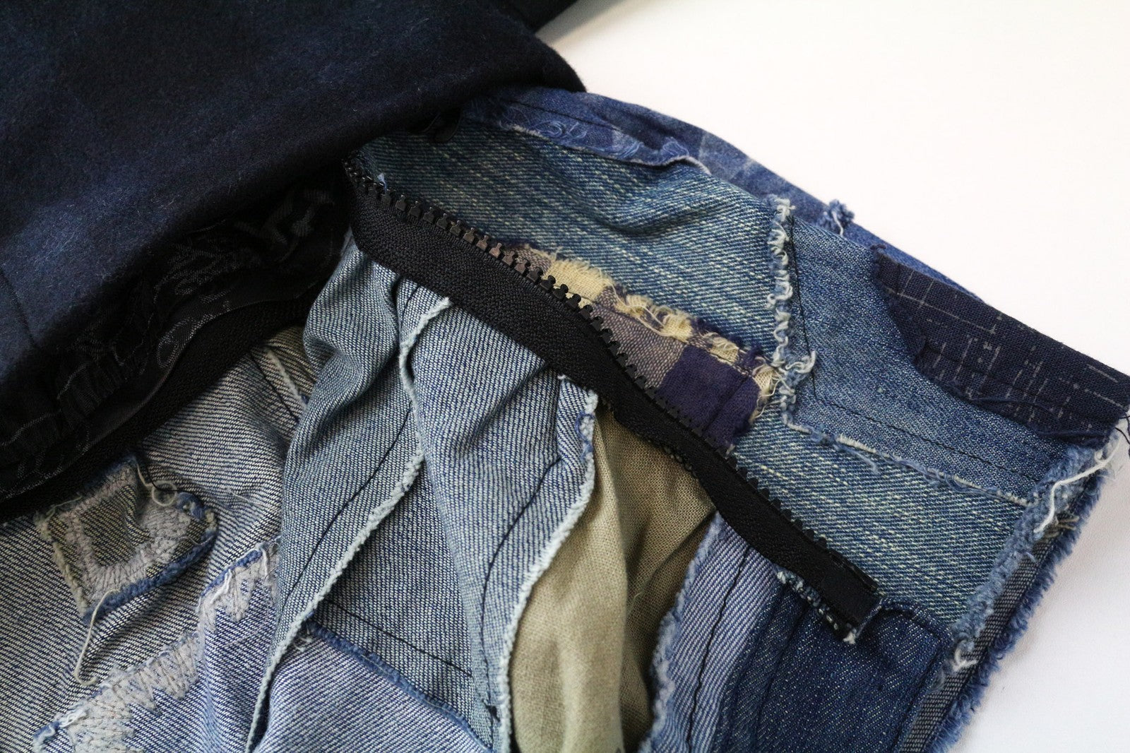 DESIGUAL Women's Coat IT40 Navy Checked Wool Cotton Blend Single Breasted