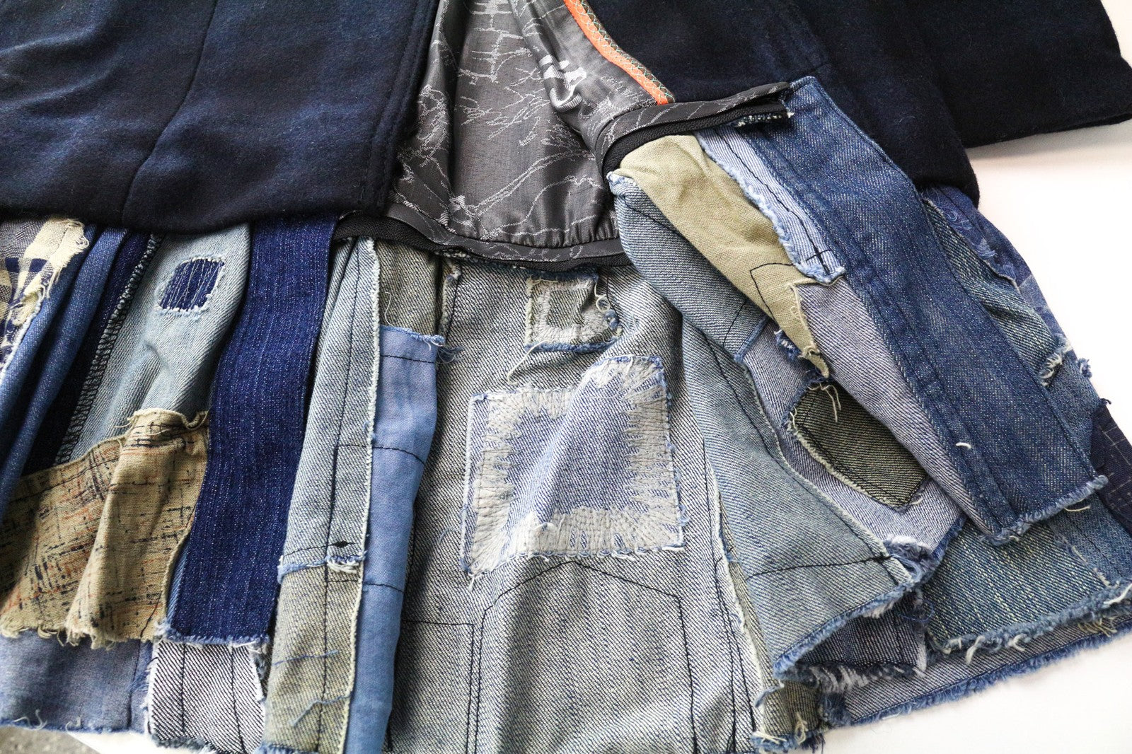 DESIGUAL Women's Coat IT40 Navy Checked Wool Cotton Blend Single Breasted