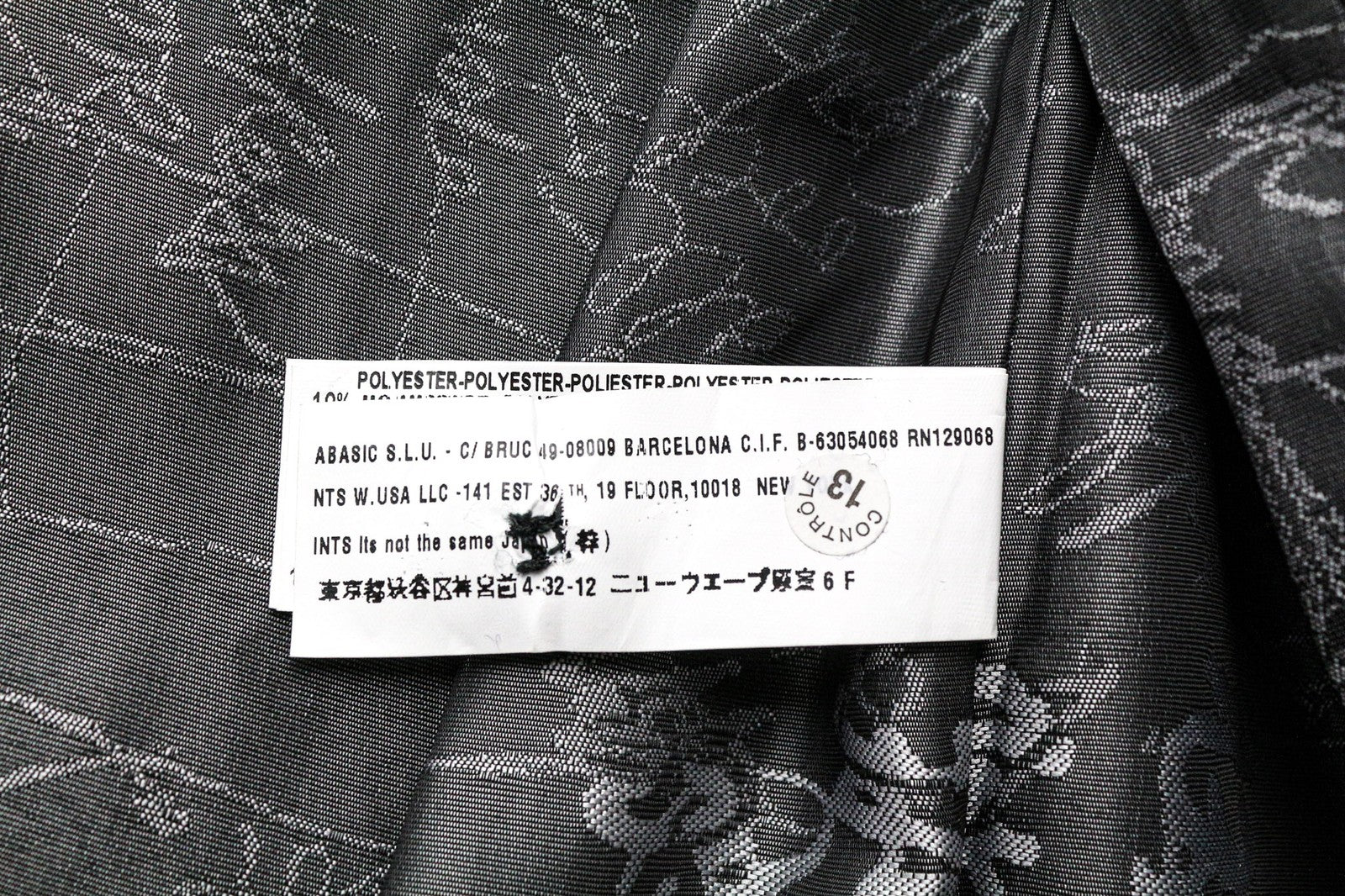 DESIGUAL Women's Coat IT40 Navy Checked Wool Cotton Blend Single Breasted