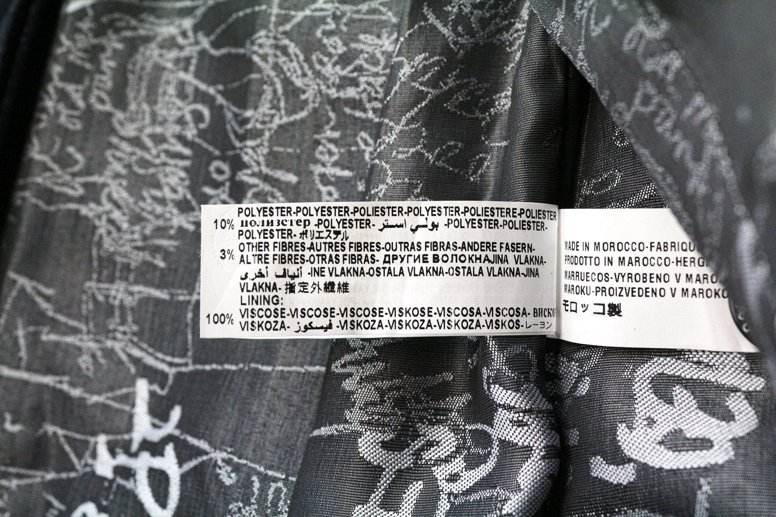 DESIGUAL Women's Coat IT40 Navy Checked Wool Cotton Blend Single Breasted