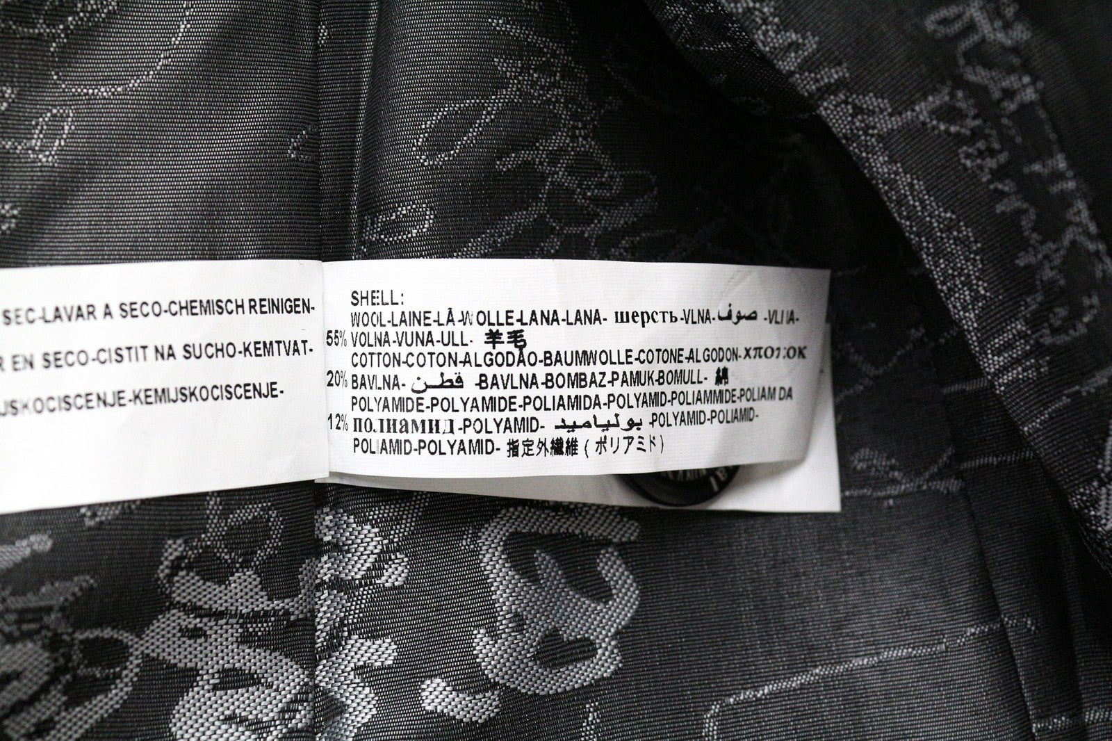 DESIGUAL Women's Coat IT40 Navy Checked Wool Cotton Blend Single Breasted