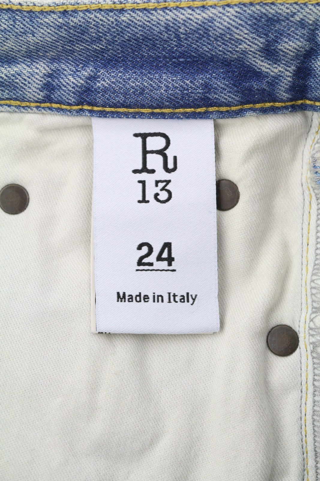 R13 Charlotte Women Jeans 24 Merrin Blue High Rise Flare Leg Faded PF25 RRP795