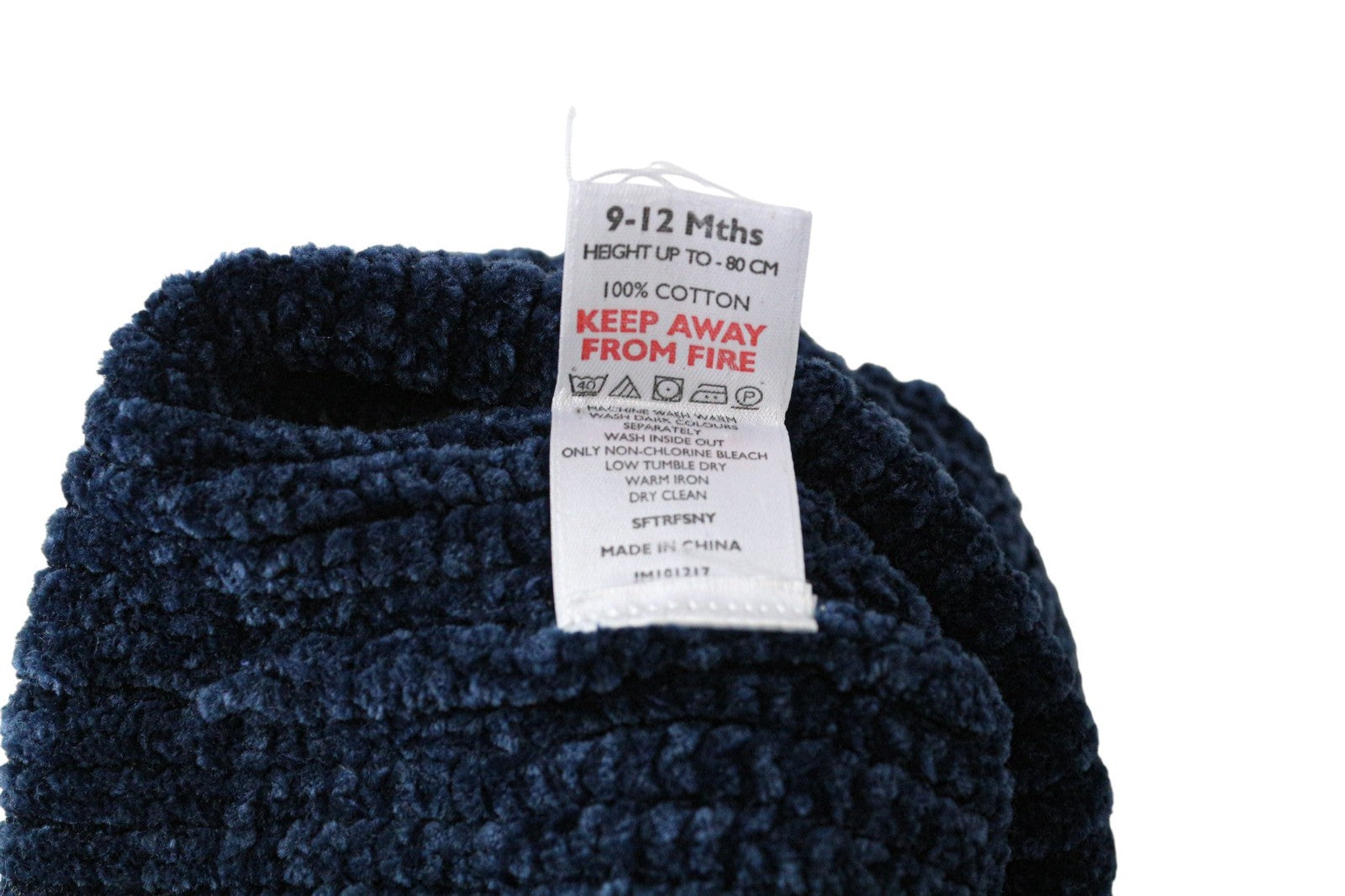 SWEATY BETTY Girls' Hat 9-12M Blue Cotton Knit Pom Pom Beanie Winter Cap