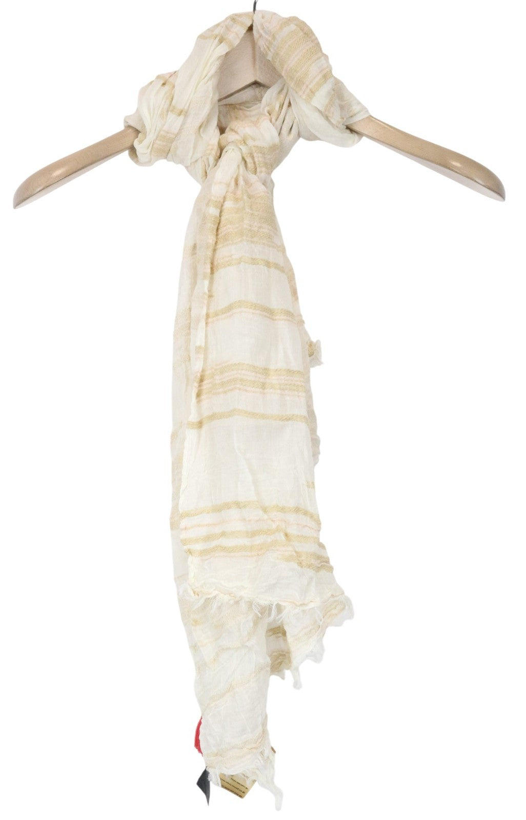 MAISON SCOTCH Women's Scarf OS Beige Cotton Blend Summer Lightweight Casual