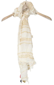 MAISON SCOTCH Women's Scarf OS Beige Cotton Blend Summer Lightweight Casual