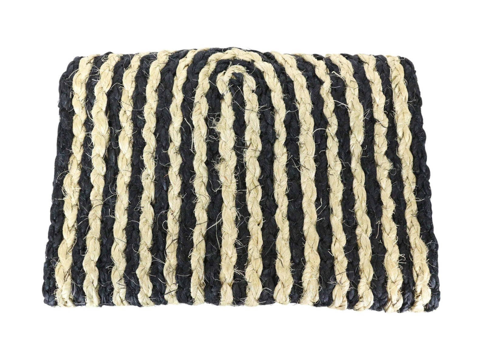 MAISON SCOTCH Women's Bag OS Brown Straw Braided Striped Summer Clutch Purse