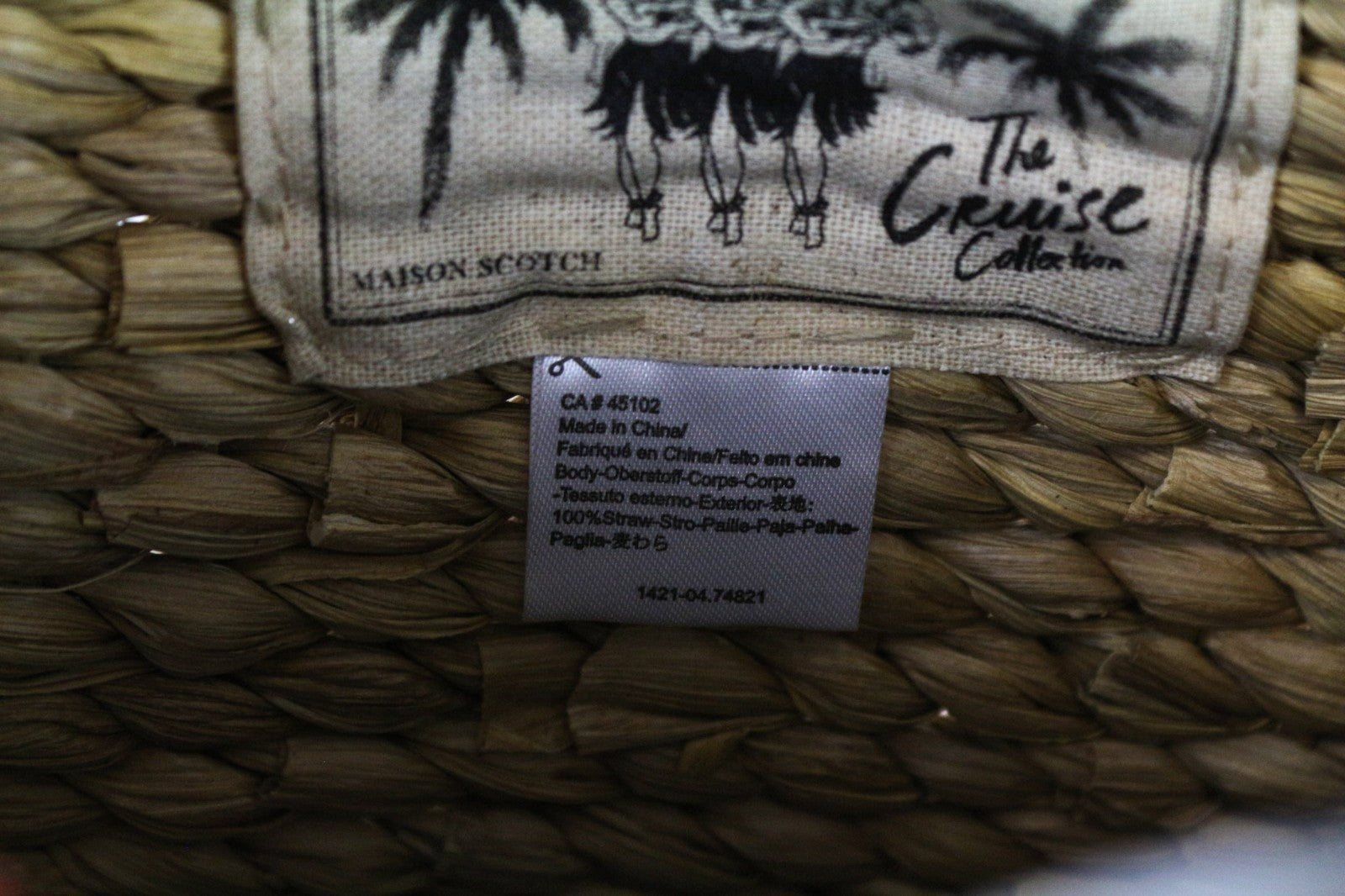 MAISON SCOTCH Women's Clutch Bag OS Brown 100% Straw Braided Summer Purse