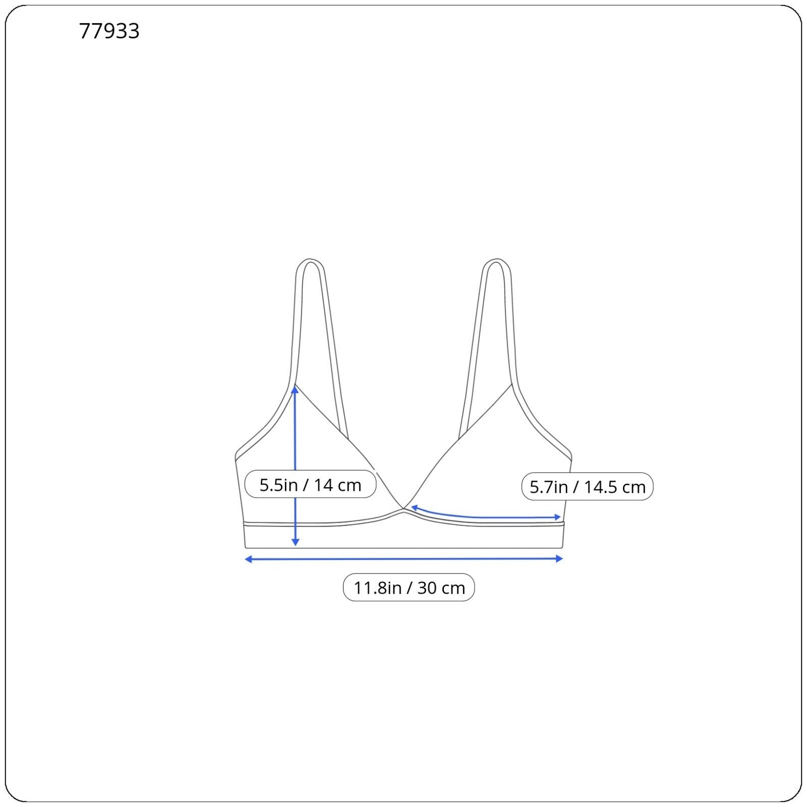 MAISON SCOTCH Women's Swim Top XS/S Blue Pattern Triangle Tied Bikini Swim