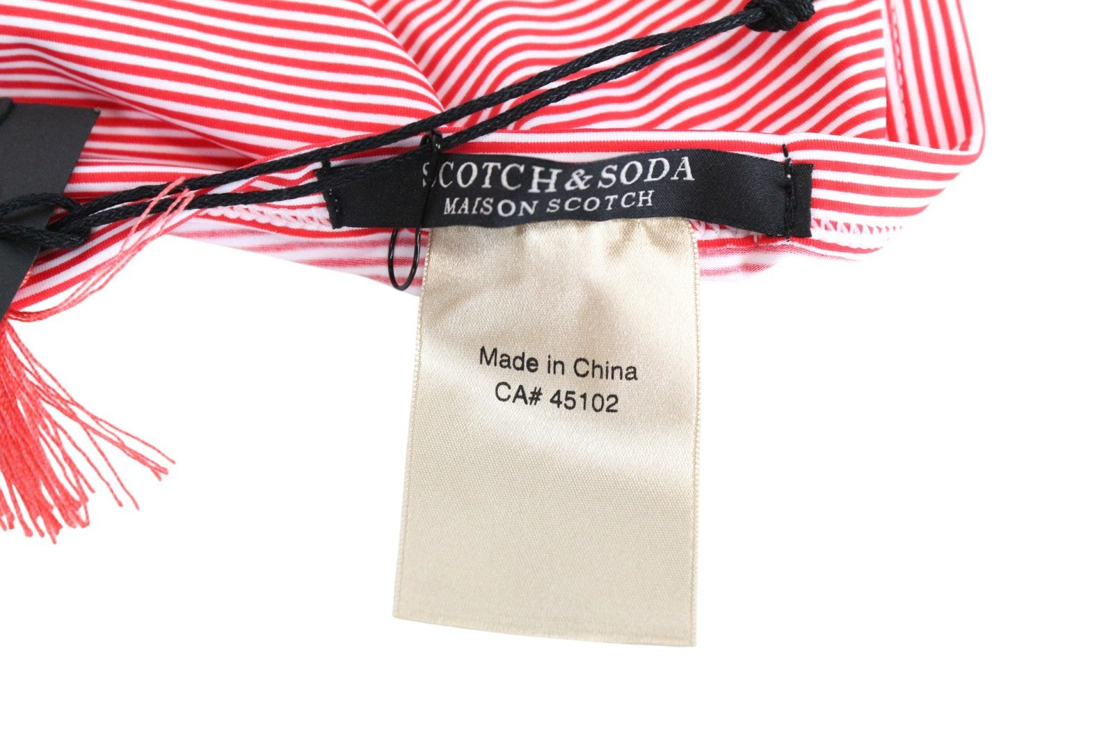 MAISON SCOTCH Women's One Piece Swimsuit S Red White Stripe Halter Swimwear