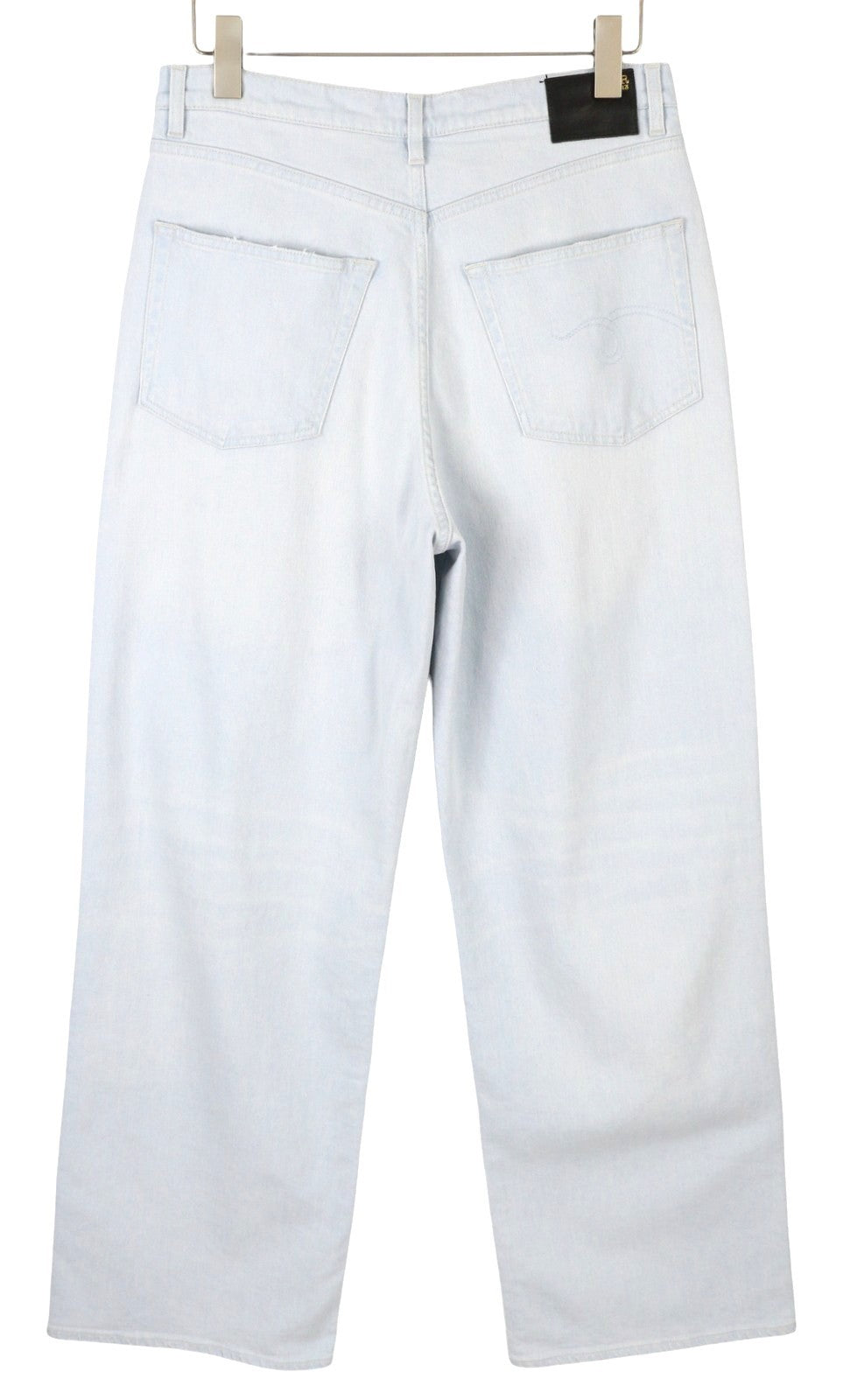 R13 Damon Pleated Blue Women Jeans 27 Faded Blue Stretch Wide Leg SS25 RRP860