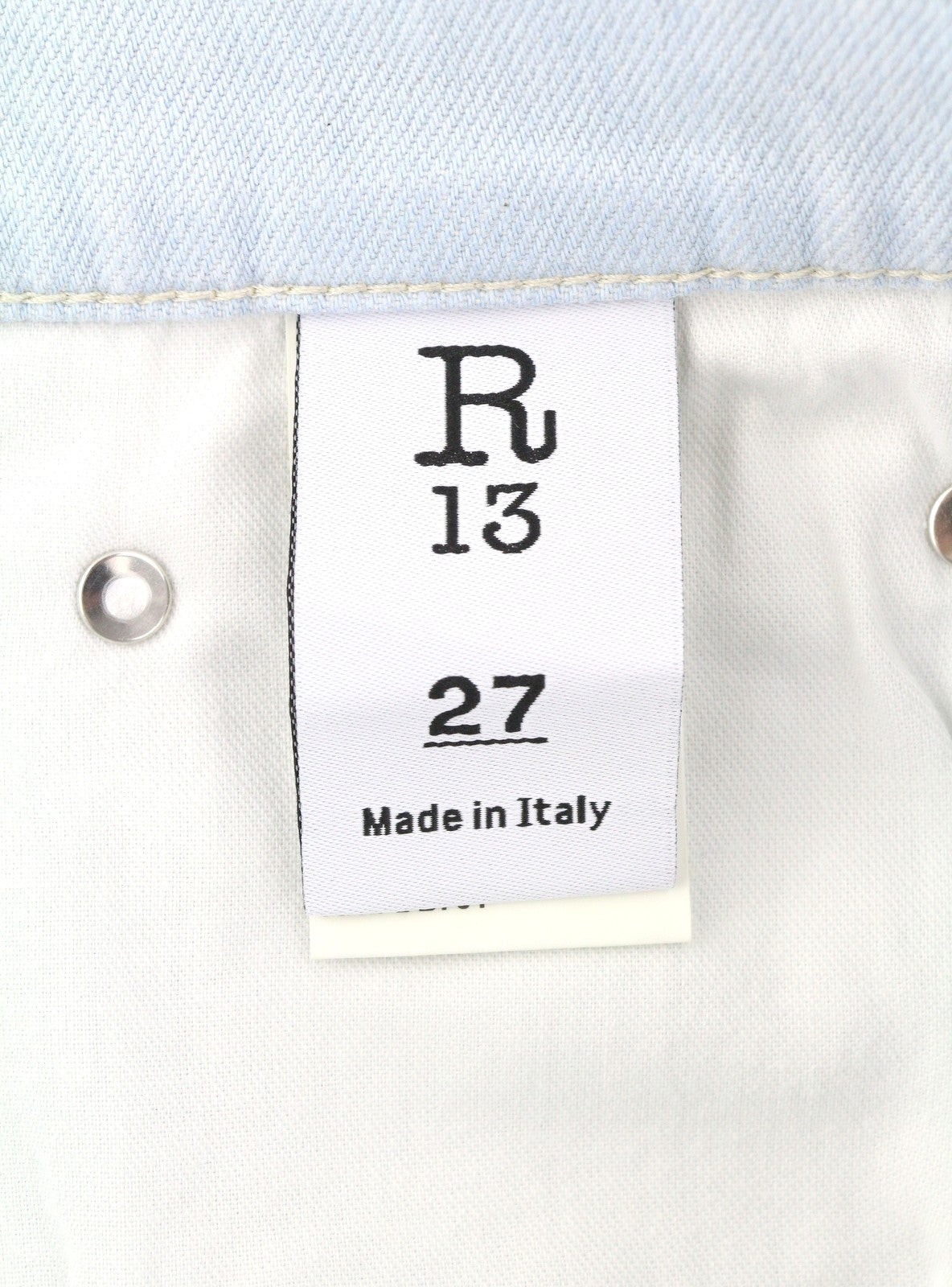 R13 Damon Pleated Blue Women Jeans 27 Faded Blue Stretch Wide Leg SS25 RRP860