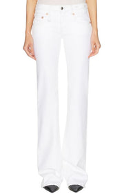 R13 Boy Flare Women Jeans 25 Aerin White Stretch Bootcut Fit Zip Fly Light SS25