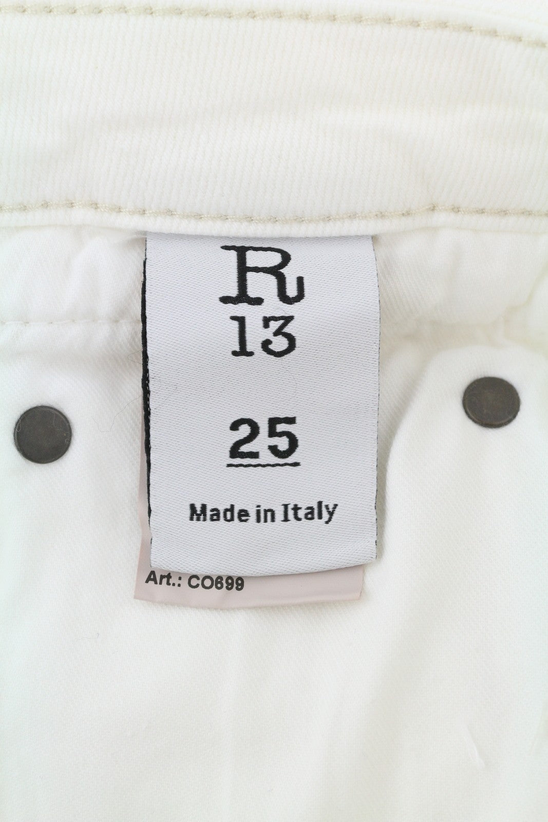 R13 Boy Flare Women Jeans 25 Aerin White Stretch Bootcut Fit Zip Fly Light SS25