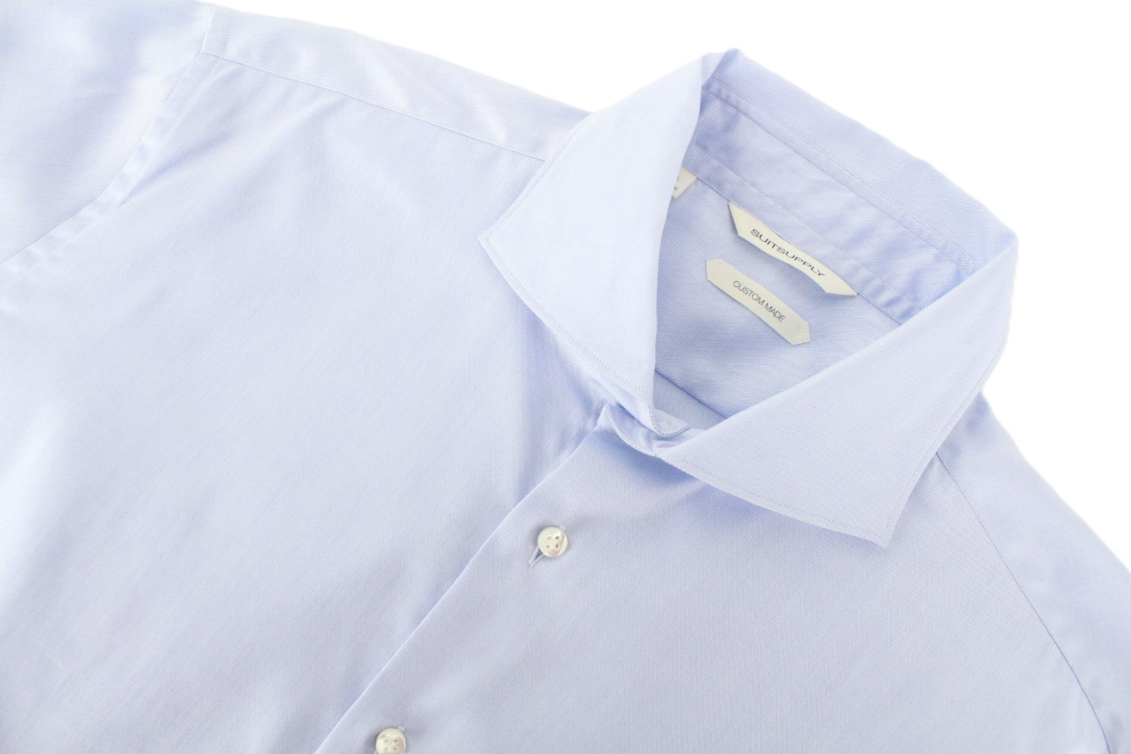 SUITSUPPLY Men's Formal Shirt 43/17 Blue Cotton Extra Slim Fit Classic Pure Slim