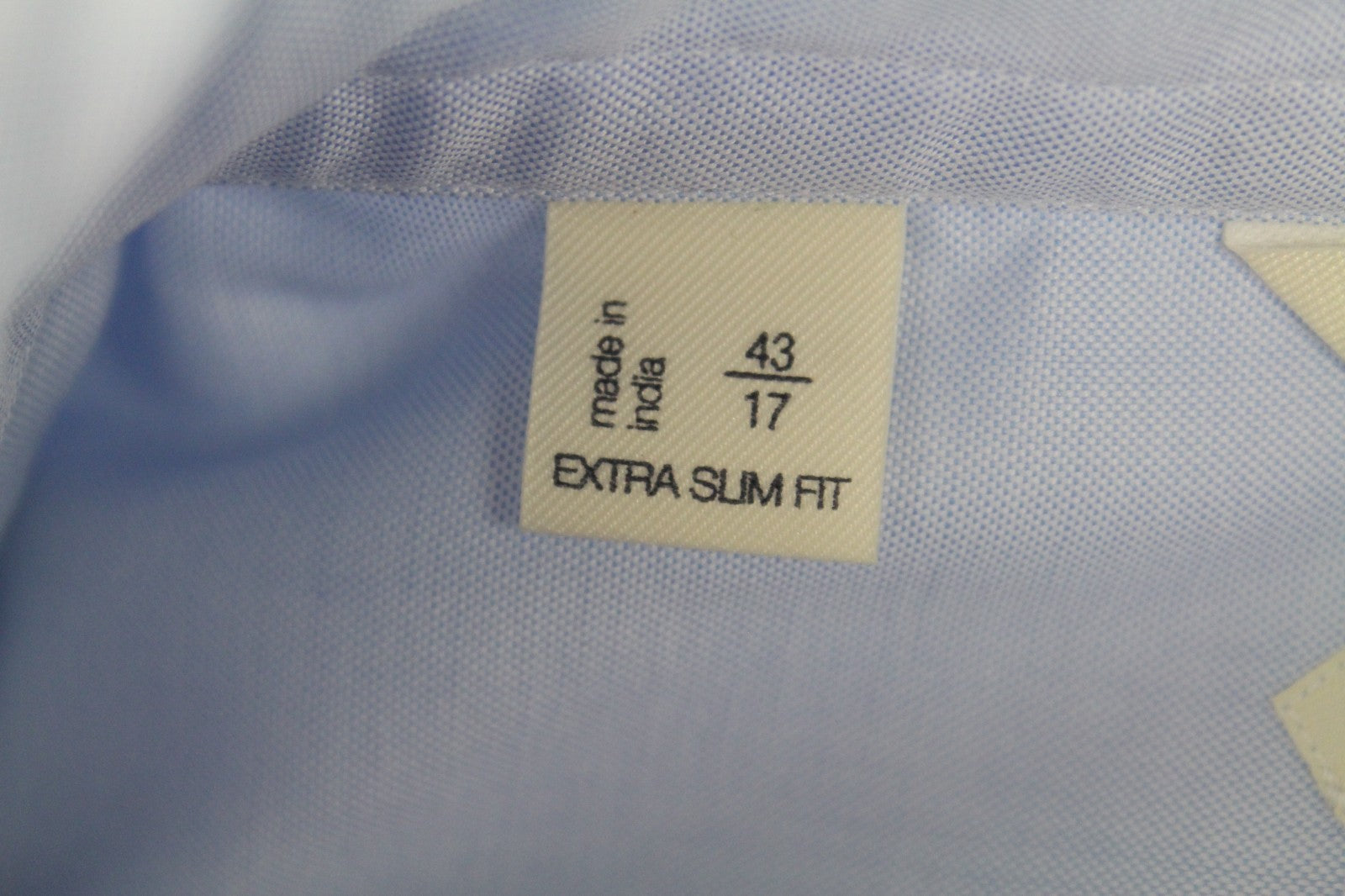 SUITSUPPLY Men's Formal Shirt 43/17 Blue Cotton Extra Slim Fit Classic Pure Slim