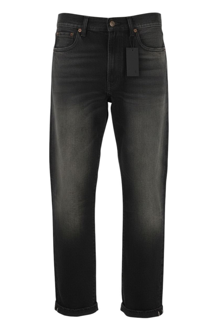 R13 Cuffed Boyfriend Men Jeans 30 Phantom Selvedge Black Limited Edition FW25