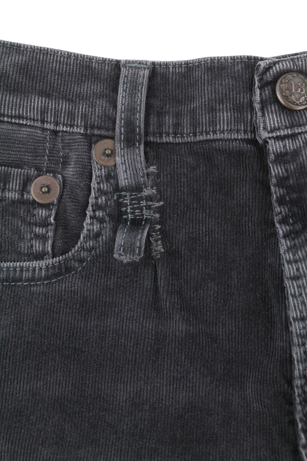 R13 Jane Women Trousers 24 Obsidian Stretch Cord Bootcut Leg Zip FW25 RRP699