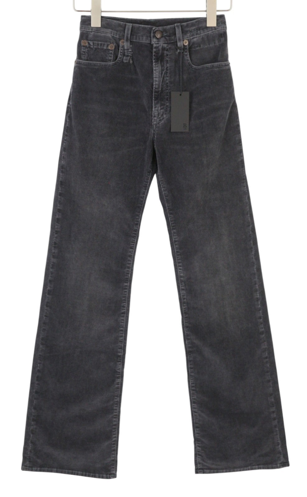 R13 Jane Women Trousers 24 Obsidian Stretch Cord Bootcut Leg Zip FW25 RRP699