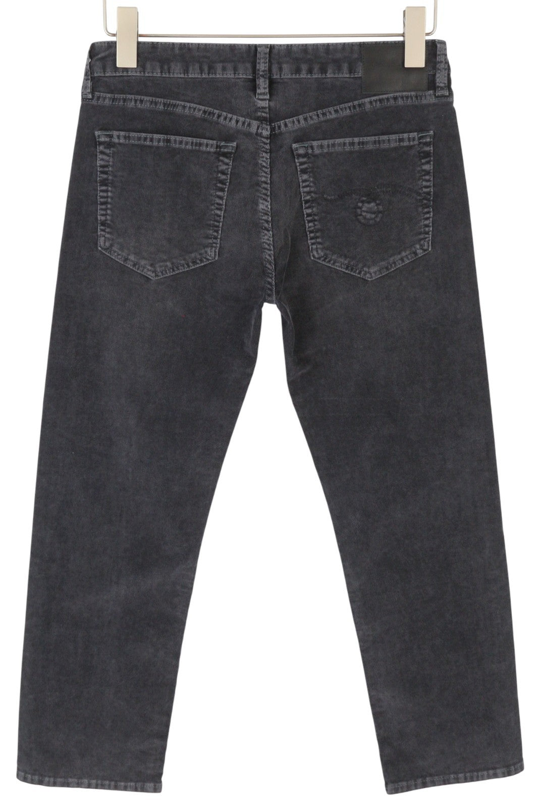 R13 Boy Straight Women Trousers 26 Obsidian Stretch Cord Cropped Faded FW25