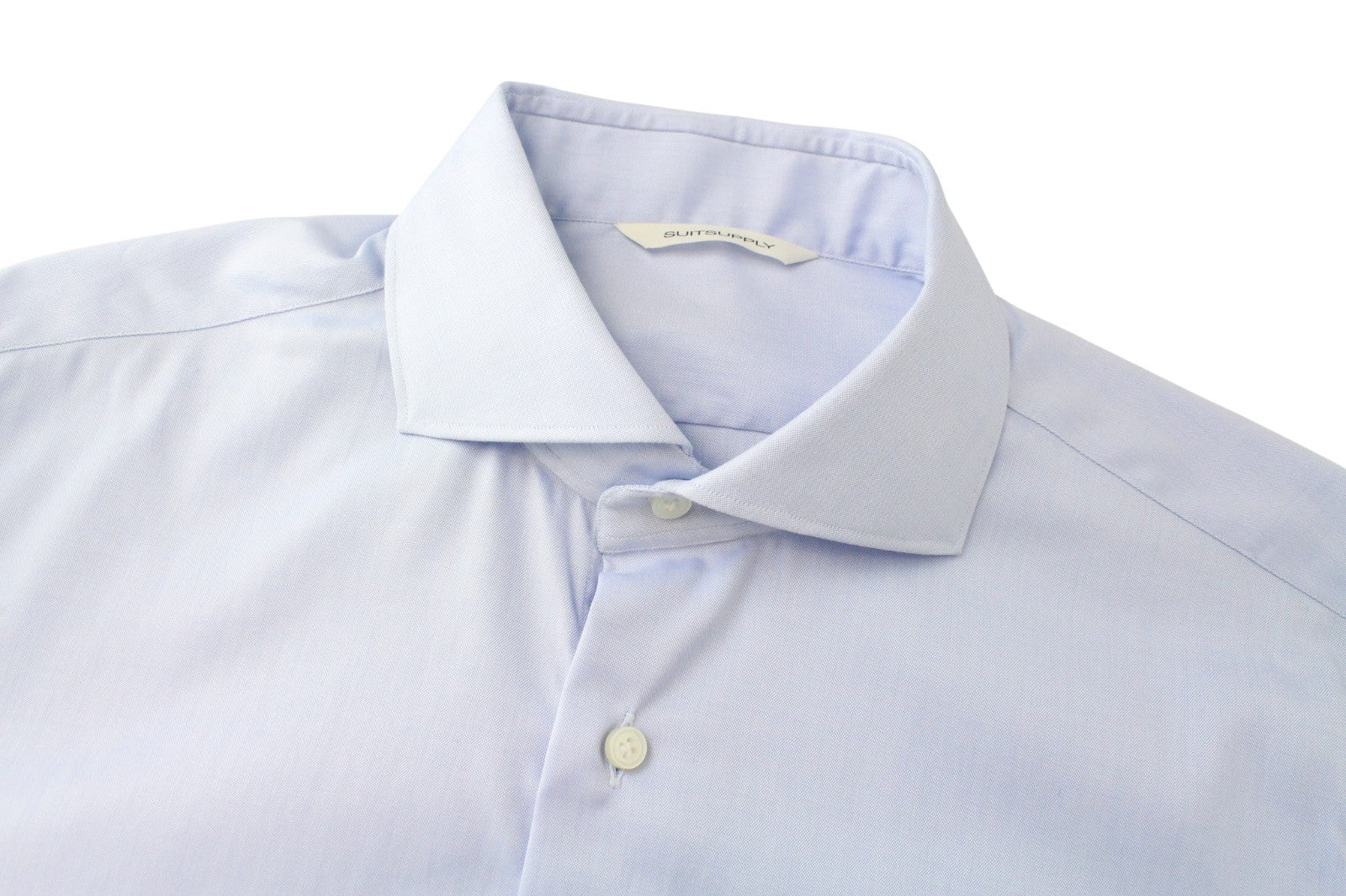 SUITSUPPLY Men's Formal Shirt ~M Light Blue Cotton Slim Classic Cutaway Fit