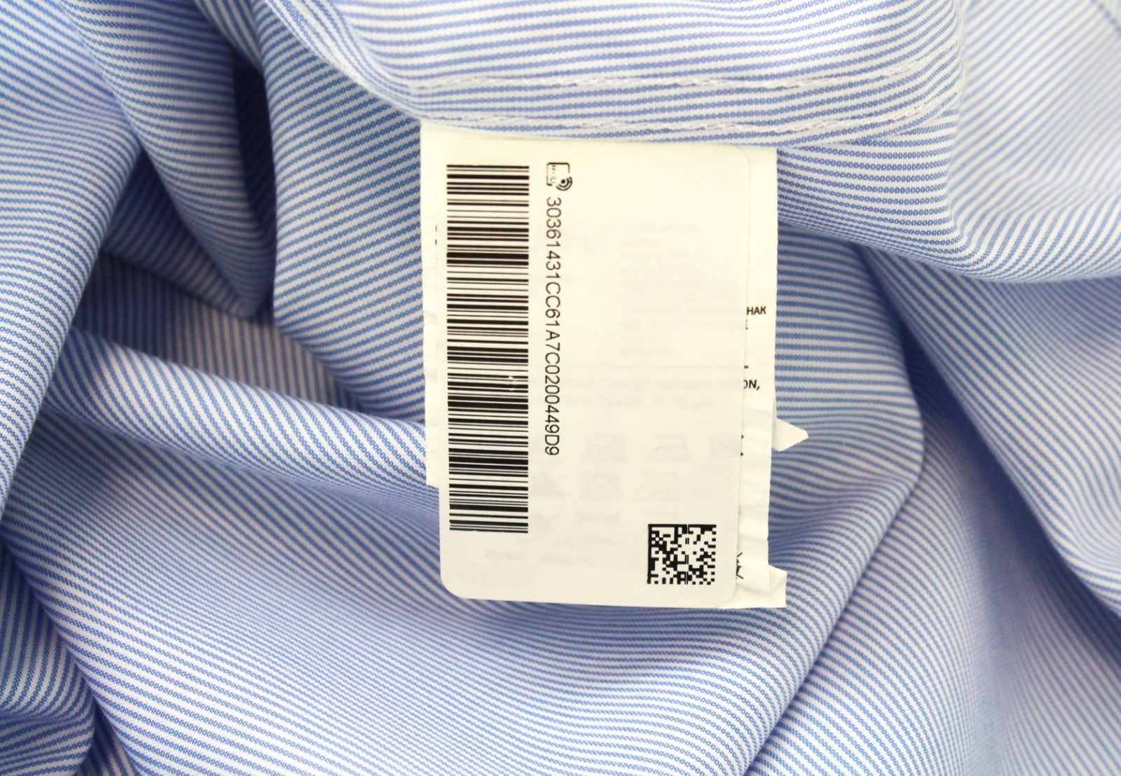 SUITSUPPLY Men's Formal Shirt 45/17.75 Blue Cotton Striped Slim Extra Fit Try On