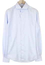 SUITSUPPLY Men's Formal Shirt 40L/15.75L Blue Melange Striped Cotton Extra Slim
