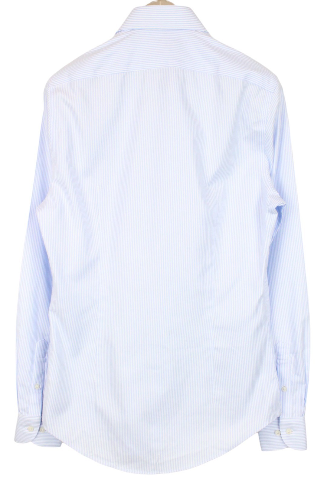 SUITSUPPLY Men's Formal Shirt 40L/15.75L Blue Melange Striped Cotton Extra Slim