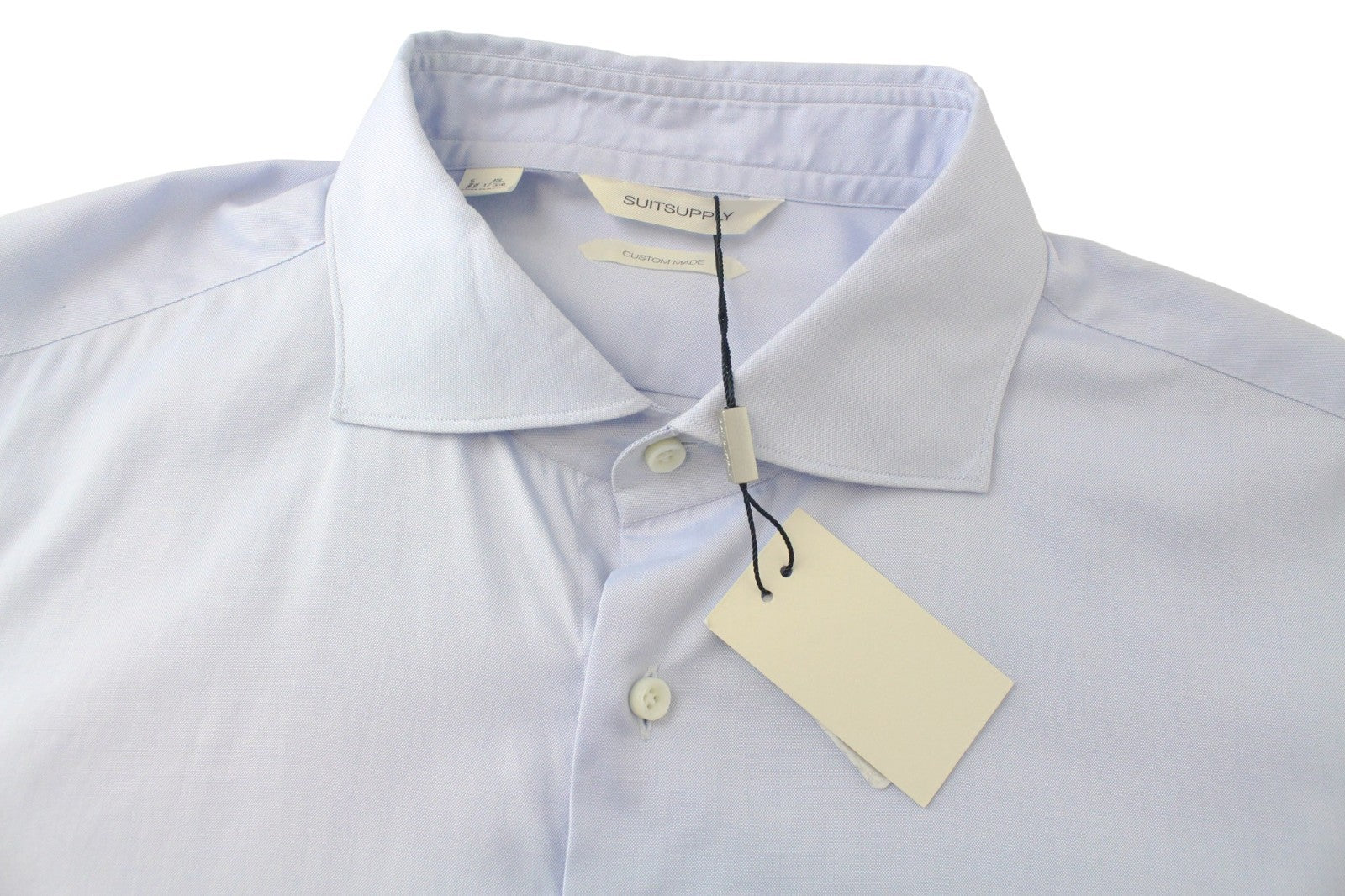 SUITSUPPLY Men's Formal Shirt 45L/17.75L Light Blue Cotton Cutaway Slim Formal