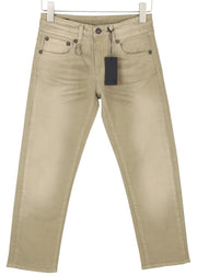 R13 Boy Straight Women Jeans 24 Pebble Stretch Faded Cropped Ankle Length Zip