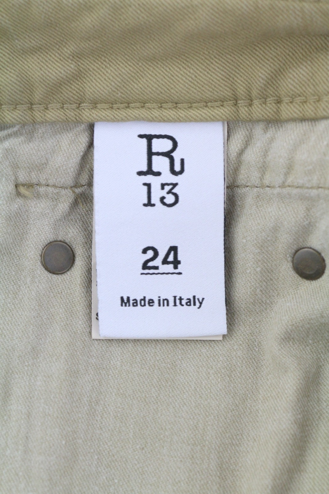 R13 Boy Straight Women Jeans 24 Pebble Stretch Faded Cropped Ankle Length Zip