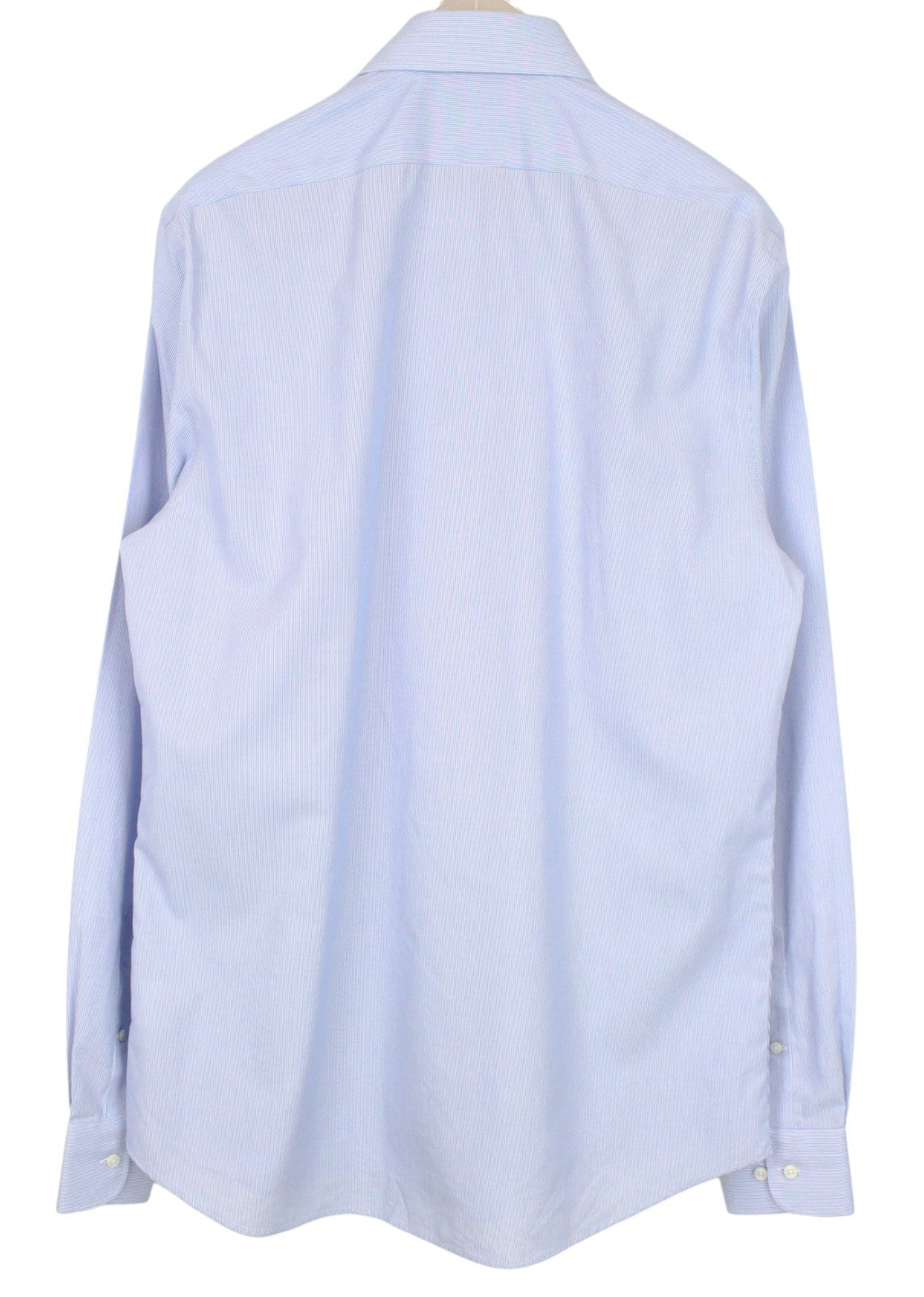 SUITSUPPLY Men's Formal Shirt 43.7/17L Blue Striped Cotton Extra Slim Cutaway